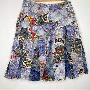 Vintage Asymmetric Pleated Skirt